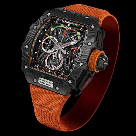 richard mille watch orange|richard mille mclaren price.